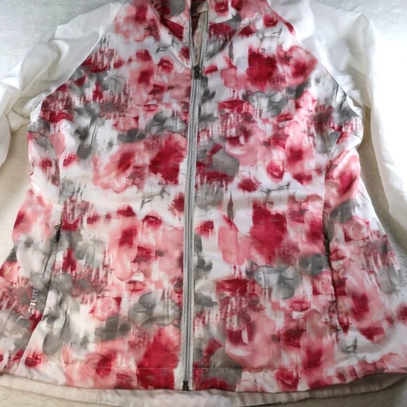 SUNICE Windwear Jacket Womens L Pink & White Floral Lightweight Golf - Picture 3 of 13